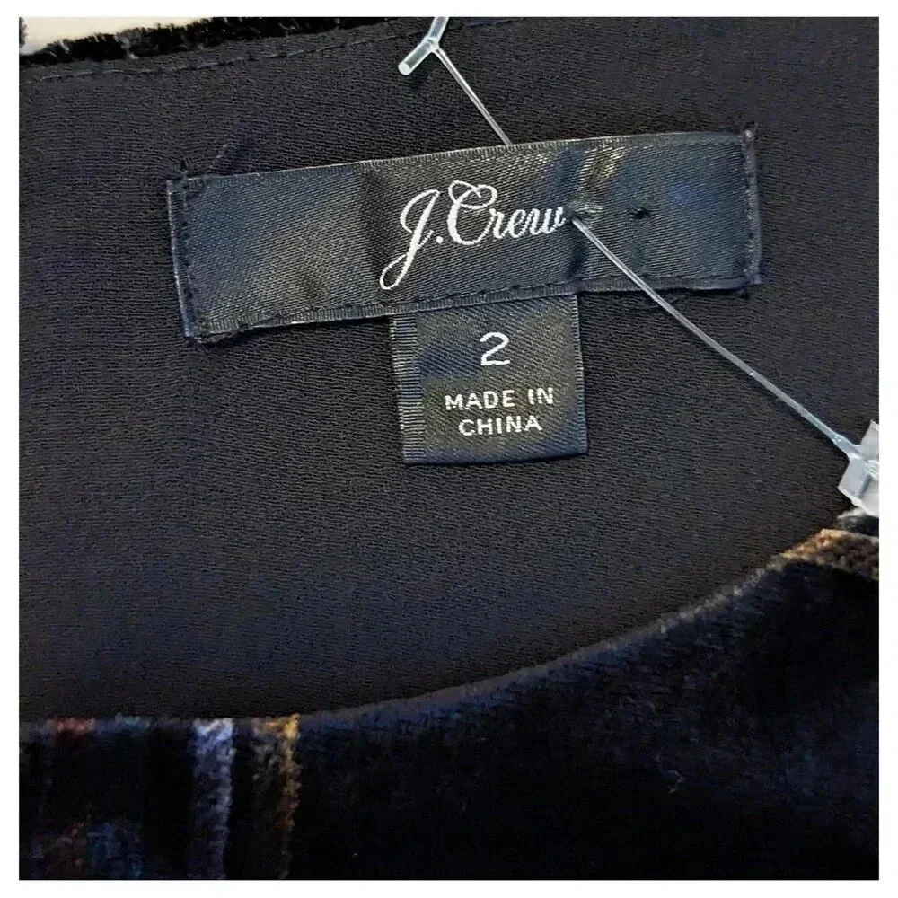J. CREW NWOT plaid Velvet Camisole Size 2